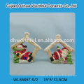 Fábrica de vendas diretas de cerâmica tealight titular de Natal com design de boneco de neve